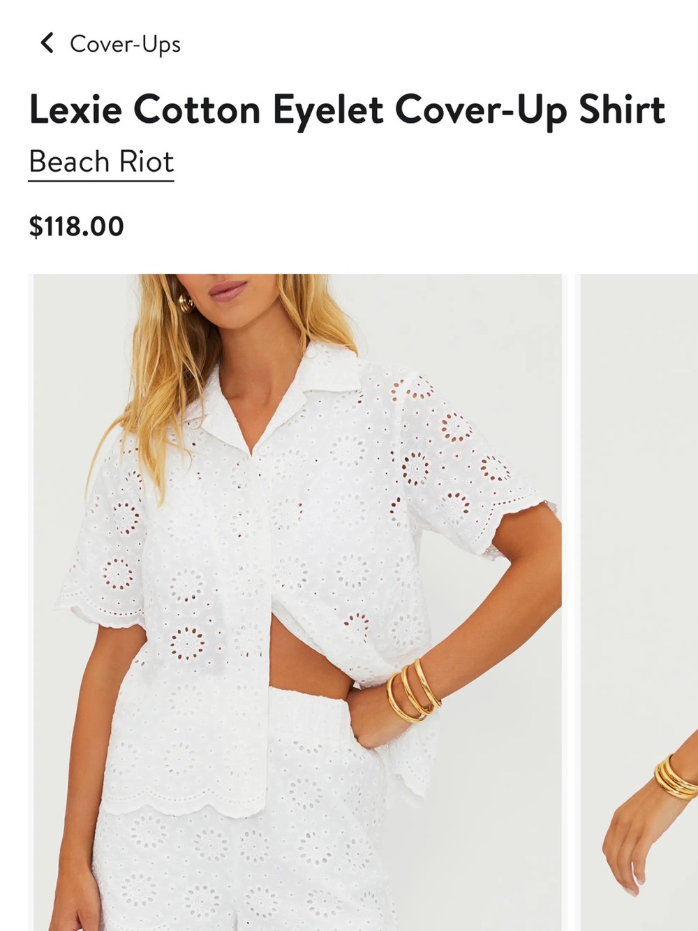Lexie Cotton Eyelet Cover-Up Shirt - Picture 2 of 2